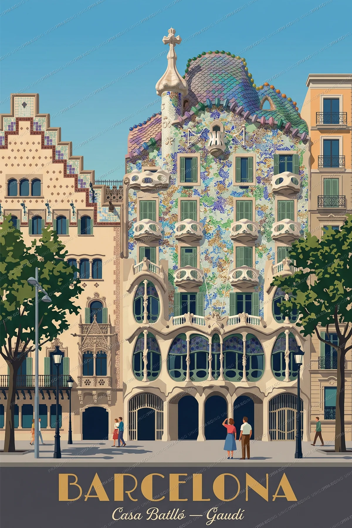 Barcelona travel poster