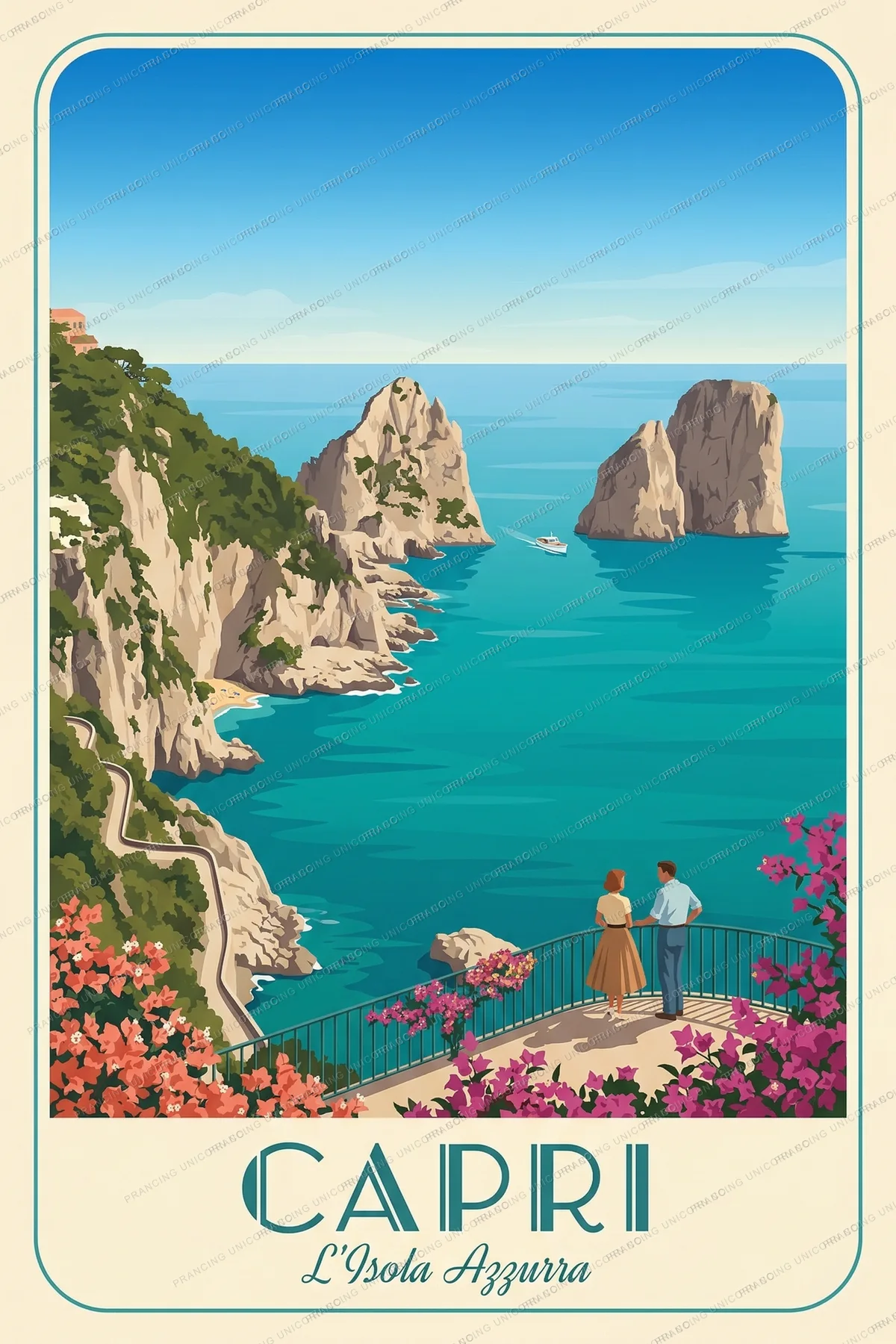 Capri travel poster