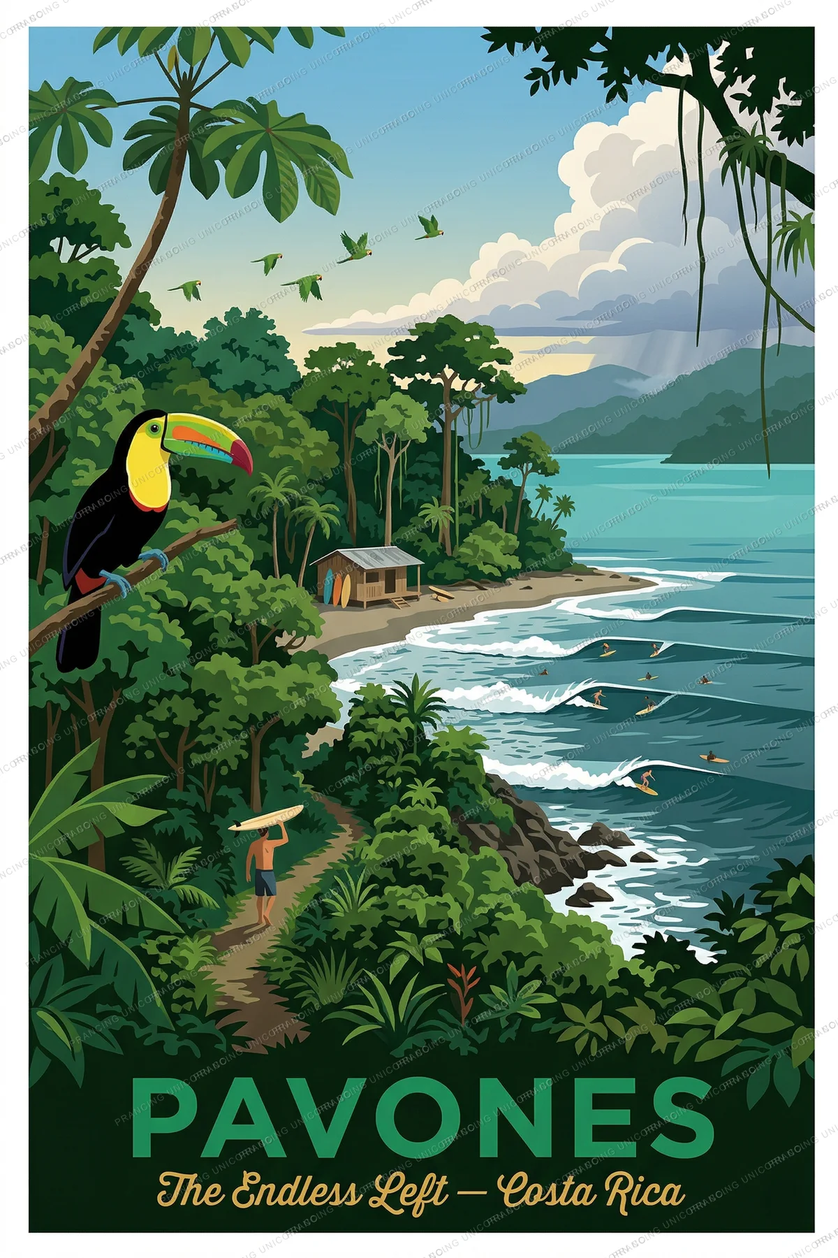 Pavones travel poster