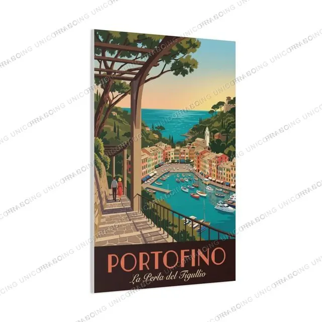 Portofino travel poster