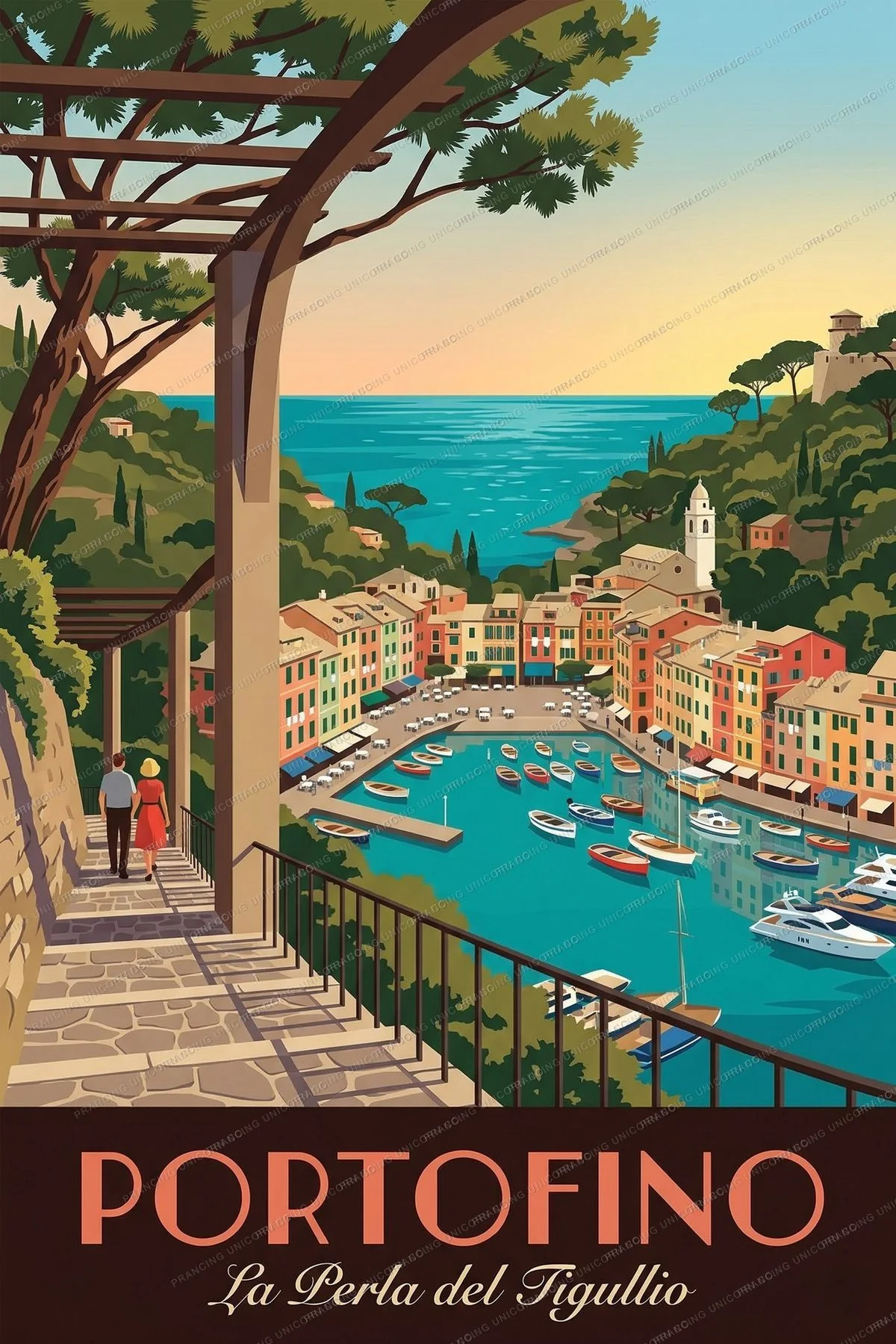 Portofino travel poster