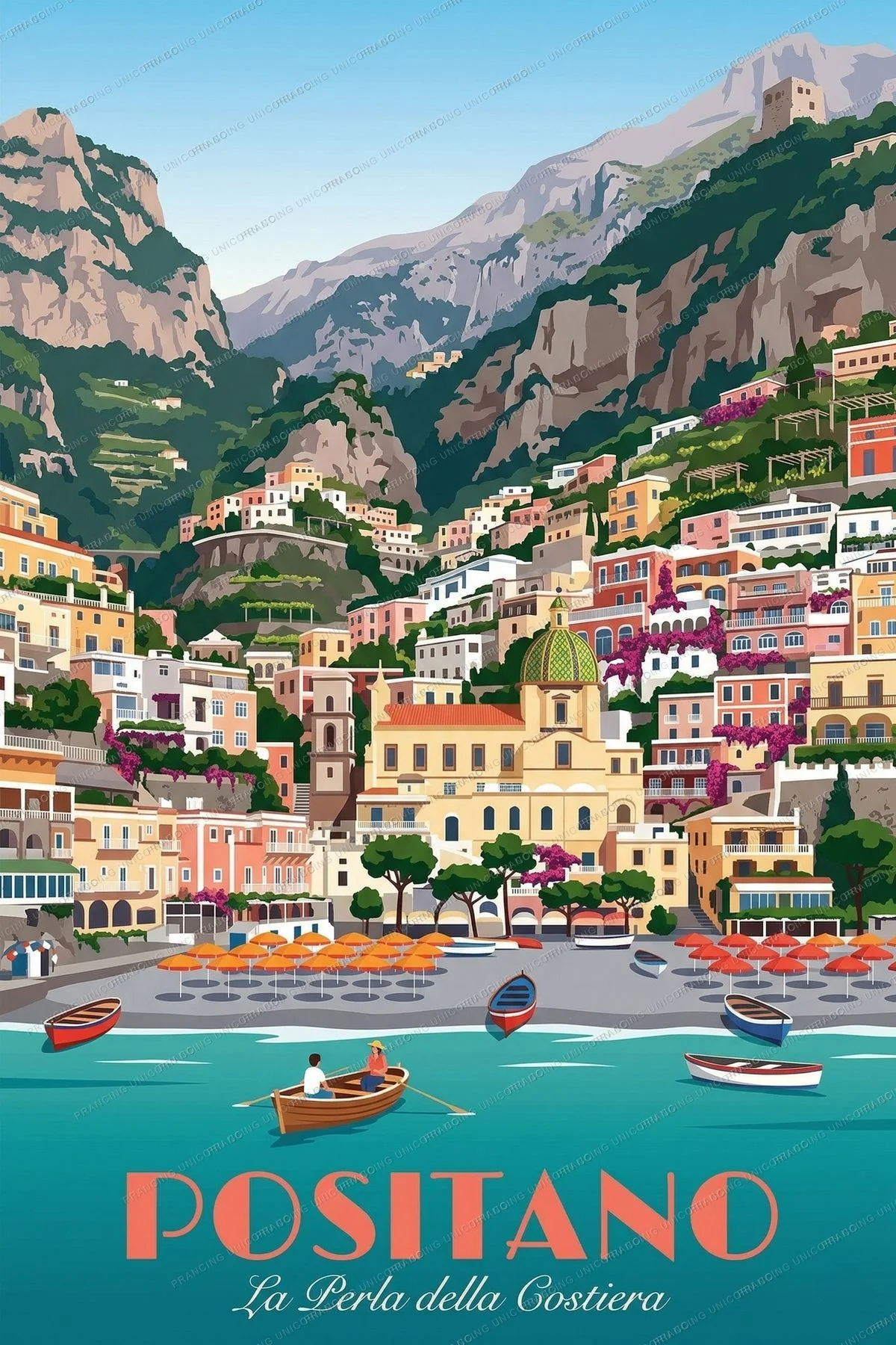 Positano travel poster