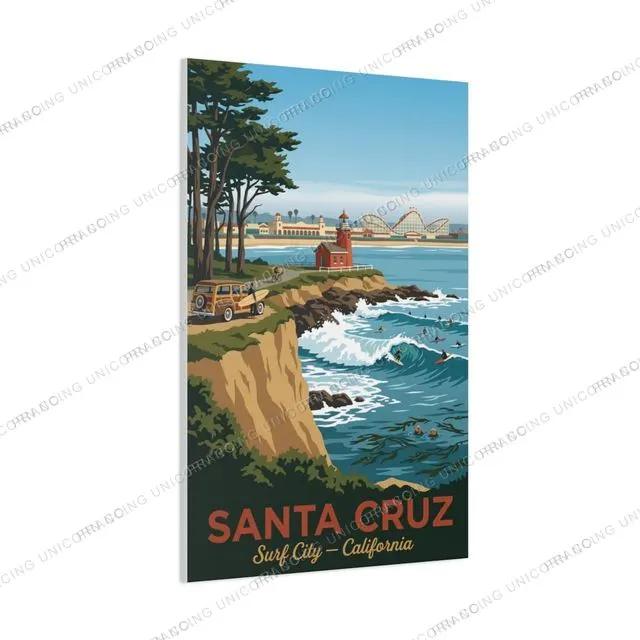 Santa Cruz — Steamer Lane travel poster