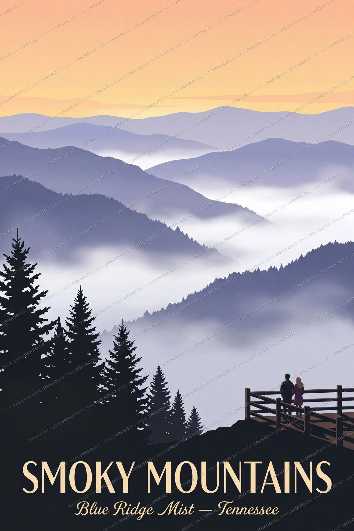 Smoky Mountains travel poster
