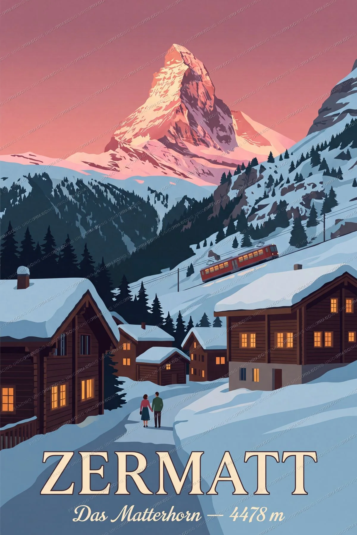 Zermatt travel poster